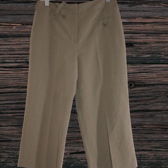 Larry Levine Stretch, Dress Capris, Khaki - Picture 1 of 4